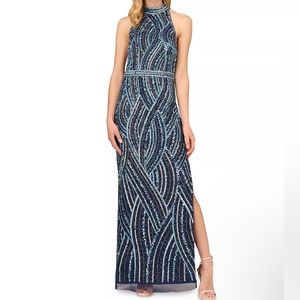 Aidan Mattox Beaded Column Dress